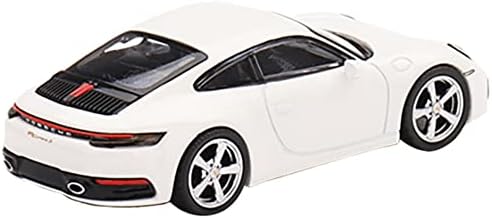 Умален модел на кола в реален размер, която е Съвместима с Porsche 911 (992) Carrera S (Бял) Ограничена серия 1/64, Направени