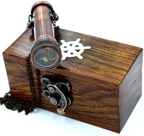САРА Най-добрите МОРСКИ месинг калейдоскоп, ръчна изработка на подарък за всички с кутия - Ретро вид -антични от мед - Калейдоскоп за децата си, приятелите, семейство