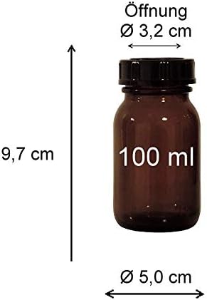 набор от аптеки чаши mikken - Brown 10 x 100 мл, включително завинчивающуюся капака и етикета, произведено в Германия.