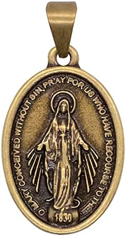Окачване с Чудотворната медал Богородица на Благодатта | Златист Метален Амулет | Отлично допълнение към Религиозни ожерельям