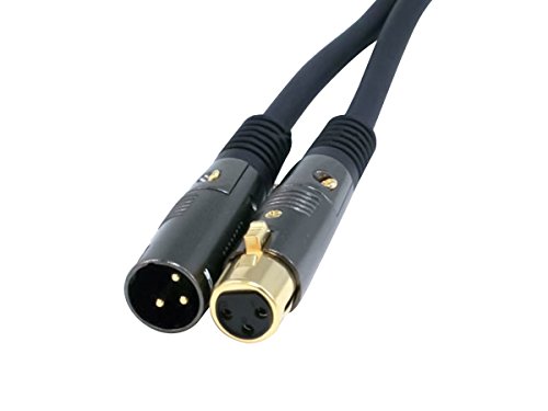 Кабел Monoprice XLR Male - XLR Female - 50 Фута - Черно, 16AWG, Позлатени Медни проводници - Серия Premier