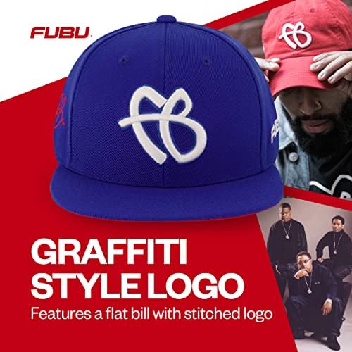 Бейзболна шапка на Concept One FUBU, Шапка-шапка за възрастни с лого в стил графити, Регулируеми, С Плоска периферия,