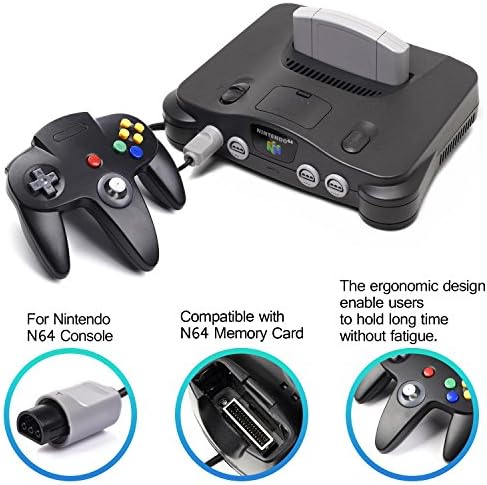 2 Комплекта контролер N64, Класически Кабелна Игри Джойстик N64, Разменени Контролер за Системна конзола N64, Червен
