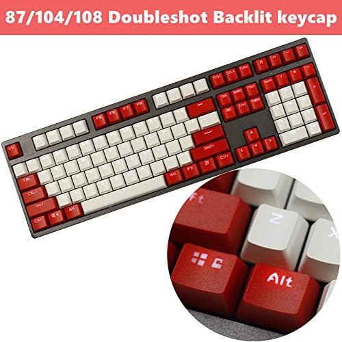 87/104/108 Клавиши Капачки за ключове с двойна подсветка, OEM ANSI Key Осп за Механична геймърска клавиатура Cherry MX