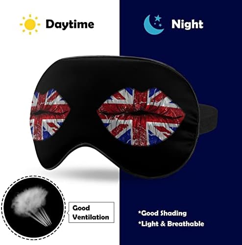 Червило с Британския Флаг, Устните, Маска за Очи за Сън, Затемненная Нощна Превръзка на Очите и с Регулируема Каишка