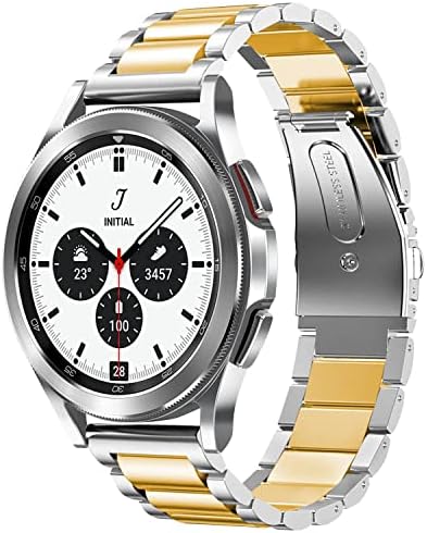 Pencoda е Съвместим с Galaxy 5 Watch Band 40 мм 44 мм/Galaxy Watch 5 Pro Bands 45 мм и Galaxy Watch 4 Band 40/44 мм Watch 4 Classic 42 мм/46 мм, взаимозаменяеми каишка от неръждаема стомана За жени, мъже, много Малък
