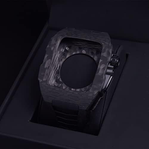 Комплект модификация часа AEMALL от въглеродни влакна за Apple Watch 7 с корпус от въглеродни влакна, 45 мм, за 6 SE