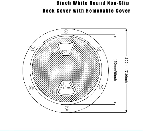 NC Marine 6 Капачка Палубного люк, Плоча Лодочной палубата Вывинчивается На Пластмасова Кръгла Смотрового отвори, цвят