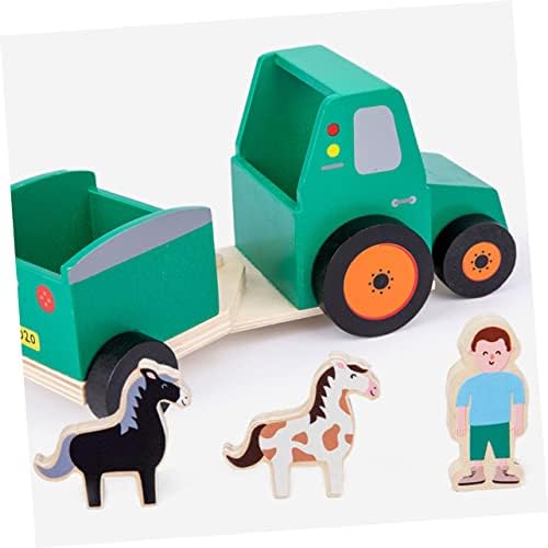Toyvian 1 Комплект, Малка Дървена Ремарке, Интериор под формата на Животни, Декорация за Дома, Детски Играчки, Детски