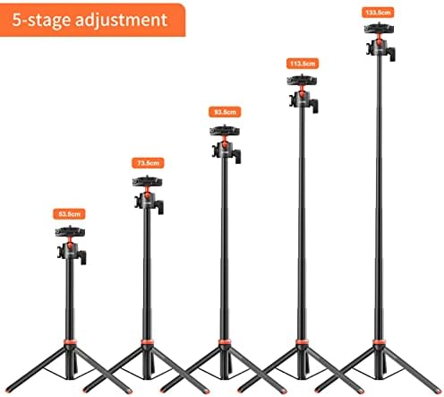UURIG TP-02 Разтегателен Статив за телефон, 51 Селфи-стик за видео блог със скоба за номер 2 в 1, Статив за фотоапарат