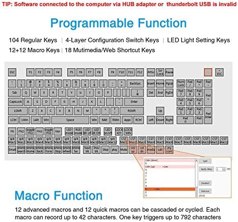 Макро-Механична Клавиатура Koolertron за една ръка, преносим мини-Ръчна детска клавиатура с led подсветка RGB OSU! Клавиатура 9 Напълно Програмируеми клавиши Сини Ключове