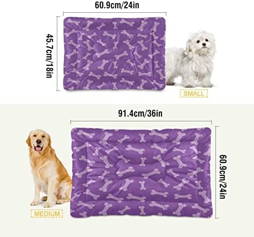 Легло за кучета Kigai Purple Bones, Супер Мека Подложка за кучета и котки с Нескользящим дъно, Подходящи За големи, средни
