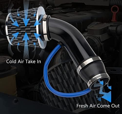 Комплект за взимане на студен Въздух, 3 Универсален Автомобили Тръба За взимане на Студен Въздух, Алуминиева Автомобилна