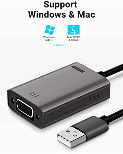 Lemorele USB-HDMI Адаптер, Съвместим с MacBook Pro/Air /Mini, HD 1080P HDMI, USB Кабел, адаптер, HDMI USB адаптер за