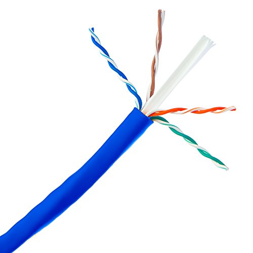Кабел Central LLC Bulk Cat6 Blue Ethernet Кабел, Блокирани, UTP (Неекранирана Усукана двойка), Разтегателен, На 1000