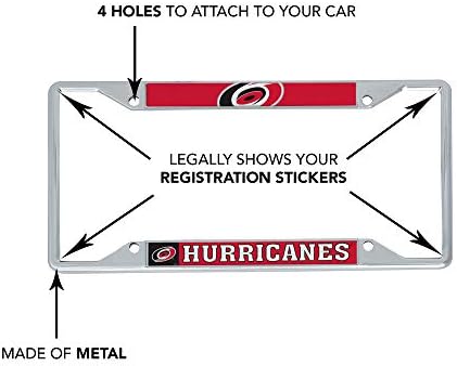Екипът на Каролина Харрикейнз NHL, Националната хокейна лига Метална Рамка регистрационен номер за предната или задната
