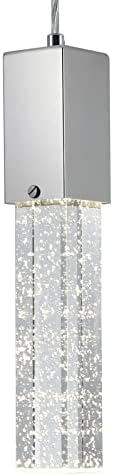 модерен led Окачен лампа huong son от Пузырькового стъкло, Сребристо-Хромированное Подвесное осветление 4000K, Регулируеми