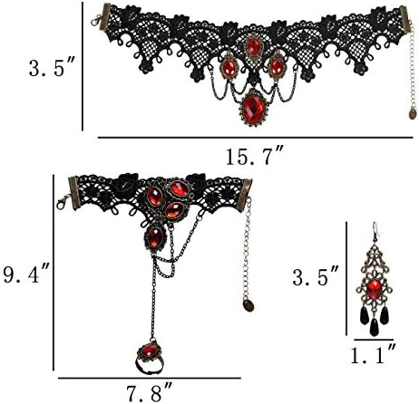 Костюми на Вампири, за Момичета - Готическа Колие, Гривна-Чокер, Обеци, Аксесоари за Парти на Хелоуин, Декорации