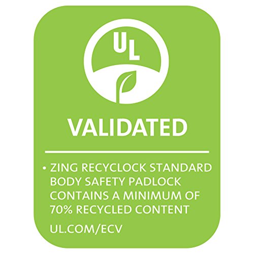 Zing Green Products 7063 Защитен замък RecycLock с един и същи ключ, 1,5-Инчов Дужка, корпус 1,75 инча, Червен, 6 опаковки