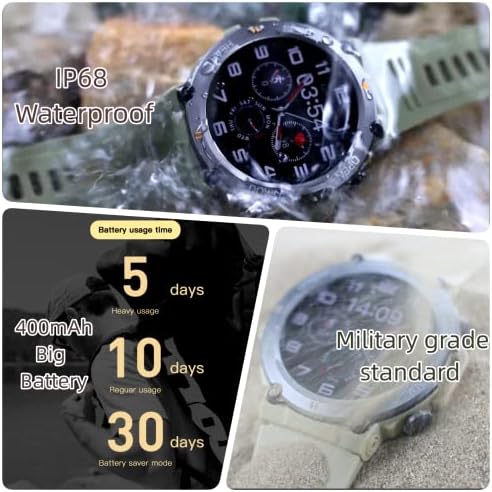 Военни смарт часовници Tiwain за мъже, 120 + спортни режими, 1,39 Полноэкранные Тактически Часовник, Здрава за Android