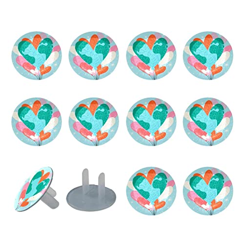 Капачки за ключове 24 бр., Защита за контакти от балони във формата на Сърца, Кръгли Пластмасови Капачки с 2 Клипса за