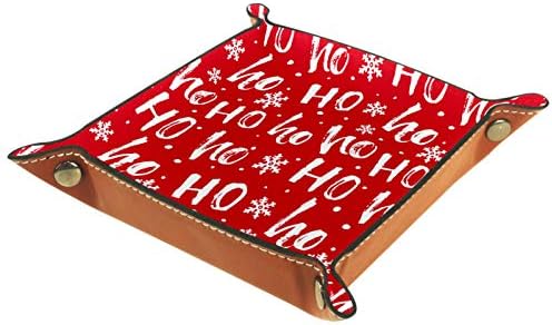 Коледно Червено Хо Сгъваеми Кожени Квадратни Корита За Бижута ключ монета Кутия За Съхранение на шоколадови бонбони Подвижна