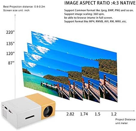 QFWCJ Led Мини-Прожектор с висока Резолюция, Портативен HD 1080P, USB-Проектор, Съвместим с HDMI и мултимедиен плейър,