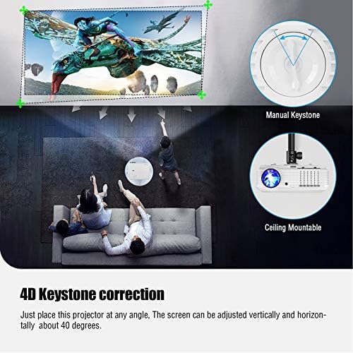Видео проектор 8000LM Full HD 1080P с Wi-Fi и Bluetooth, 200 Умен Уличен Шрайбпроектор Android за домашно кино, Огледало,