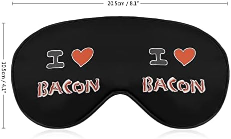 I Love Bacon Мека Маска За очи с Ефективен Оцветяване, Превръзка на Очите, Удобна Маска За Сън с Еластична Регулируема