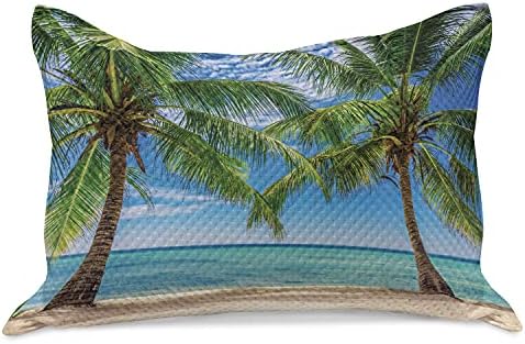 Калъфка за възглавница от вязаного юрган Лунен плаж, Палма на Екзотичен заобиколен от Доминиканската Република, Калъфка