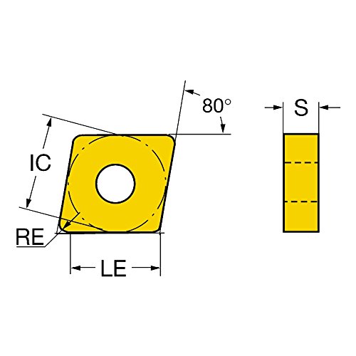 Плоча е sandvik Coromant CNMG 644-QM 4335 T-Max P за токарной обработка, Твердосплавная, Диамант 80 °, Неутрална кройката,