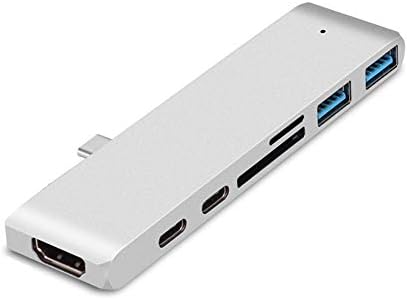 Адаптер хъб 7 в 1 USB Dongle C с пристанища 4K, HDMI, USB 3.0 Type C за четене на SD-карти за Бързо зареждане на преносими