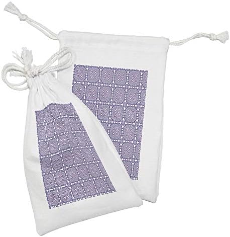 Комплект от 2 чанти от абстрактна тъкан Ambesonne, с Флорални мотиви на Однотонном фон, Малка Чанта на съвсем малък за