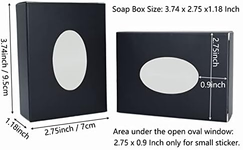 кутии за Опаковане на черния Сапун catin 50шт за Домашен Сапун, Кутии за Сапун от крафт-хартия с Овални Отворен Прозорец