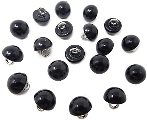 Honbay 20PCS 10 мм/0,4 инча Декоративни Перлени Копчета за Булчински рокли, Пуловери, Ризи и Други Занаяти (черен)