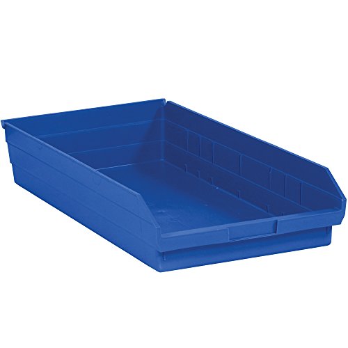 Горната опаковка: Пластмасови Кутии за боклук, 23 5/8 x 11 1/8x 4, синьо (опаковка от 6 броя)