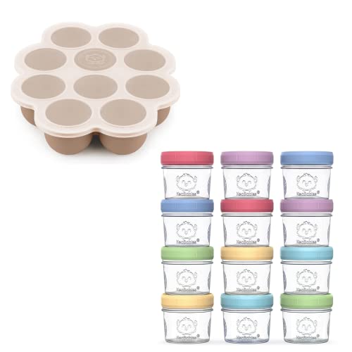 Силиконов тава за замразяване на бебешка храна KeaBabies с защелкивающейся капак и контейнери за детска храна / в 12