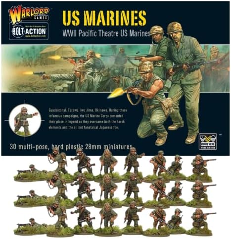 Wargames Връчиха Миниатюри Болт Action - Набор на войски и морската пехота на САЩ, Миниатюри на Втората световна война, 28-миллиметровые пластмасови Армейцы за миниатюрни и