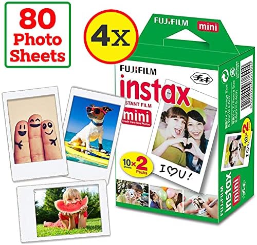 Филм FUJIFILM Polaroid Instax mini Instant Film-2 бр. (2 x 20) | Включва 40 листа снимки, 60 цветни мини стикери за снимки-Подходящ