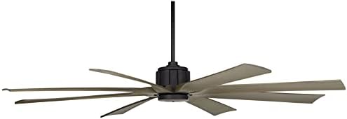 Голям вентилатор на тавана с Дистанционно управление Possini Euro Design 70 Possini Euro Defender Матиран Черен Дъб