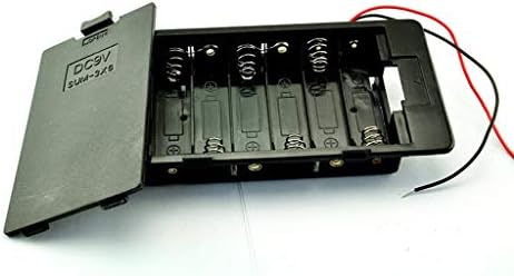 Черна Множество Пластмасова Кутия за притежателя на батерии, Кутия с Капак за батерии 6 x AA 9V Приятен Дизайн