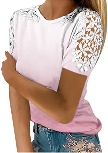 Тениски Големи Размери за Жените, Ежедневни Тънки Тениски с Къс Ръкав, Елегантни Графични Тениски, Модерен Шик Блузи-Ризи