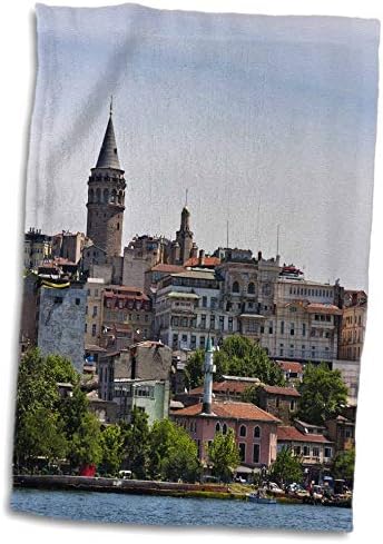 3рОсса кула галата и жилищни сгради, на крайбрежната алея. Златен Рог, Истанбул, Турция. - Кърпи (twl-329569-1)