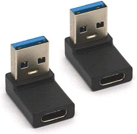 PIIHUSW Наклонен C USB към USB A штекерный адаптер, 90 Градуса Тип C Женски USB 3.0 A Штекерный Адаптер Конектор Кабел